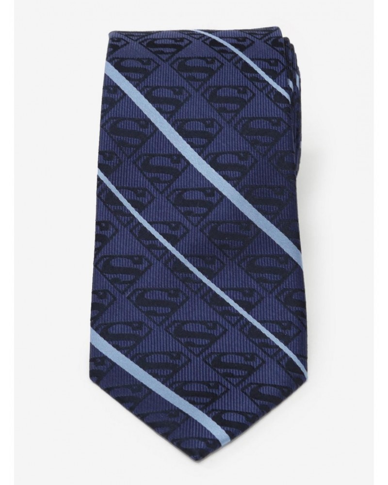 DC Comics Superman Stripe Pattern Blue Silk Tie $21.73 Ties