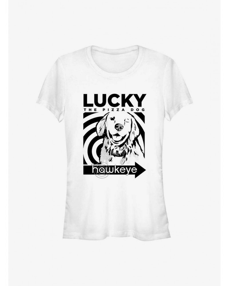 Marvel Hawkeye Lucky Close Up Girls T-Shirt $9.36 T-Shirts