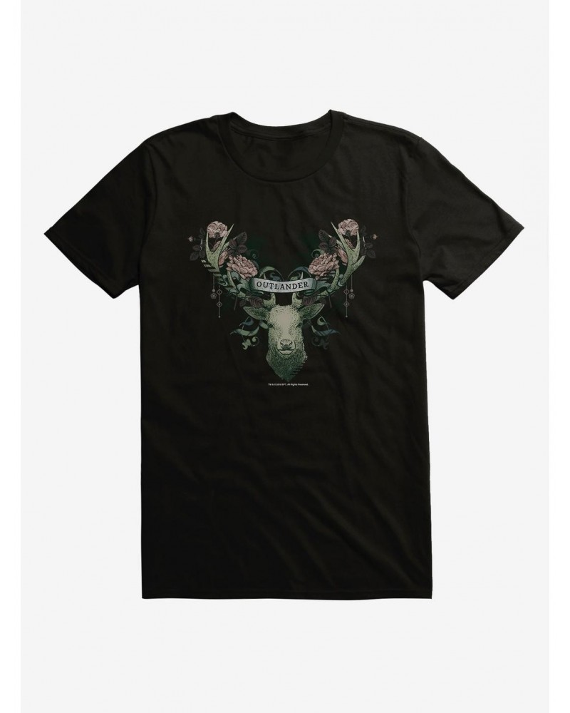 Outlander Floral Deer T-Shirt $7.86 T-Shirts