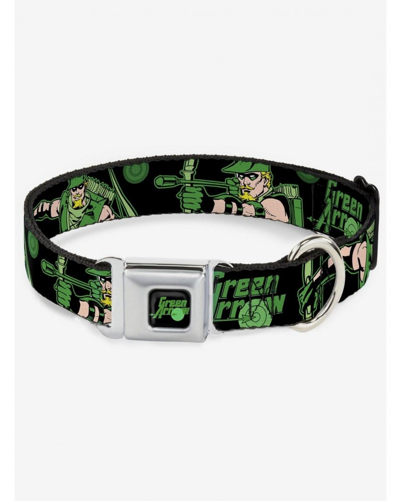DC Comics Justice League Green Arrow Action Poses Seatbelt Buckle Dog Collar $9.96 Pet Collars