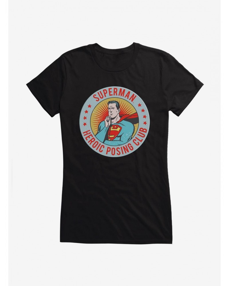 DC Comics Superman Heroic Posing Club Girls T-Shirt $5.98 T-Shirts