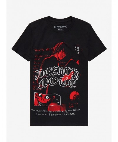 Death Note Light & Ryuk Red Collage Boyfriend Fit Girls T-Shirt $10.96 T-Shirts