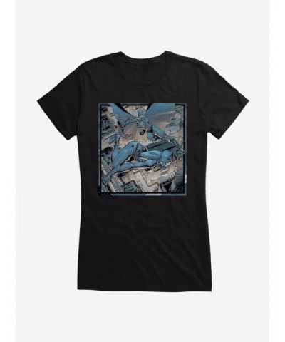 DC Comics Batman And Catwoman Midair Girls T-Shirt $7.72 T-Shirts