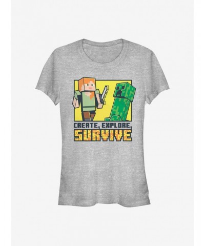 Minecraft Create Explore Survive Girls T-Shirt $9.96 T-Shirts