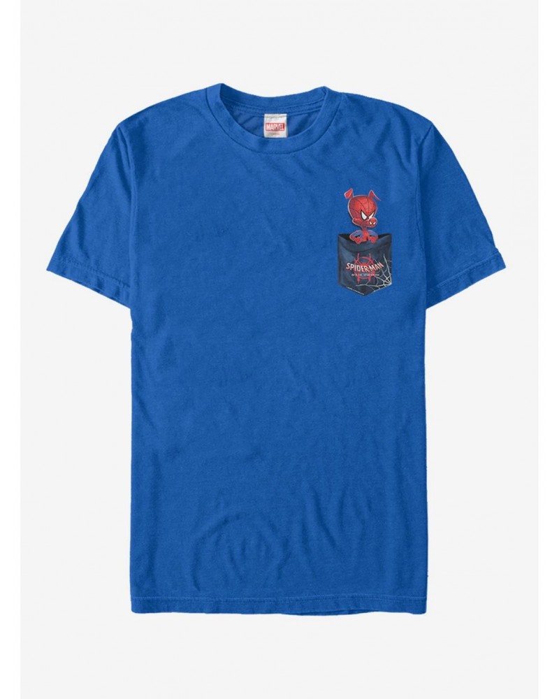 Marvel Spider-Man: Into the Spider-Verse Faux Pocket Ham T-Shirt $6.83 T-Shirts
