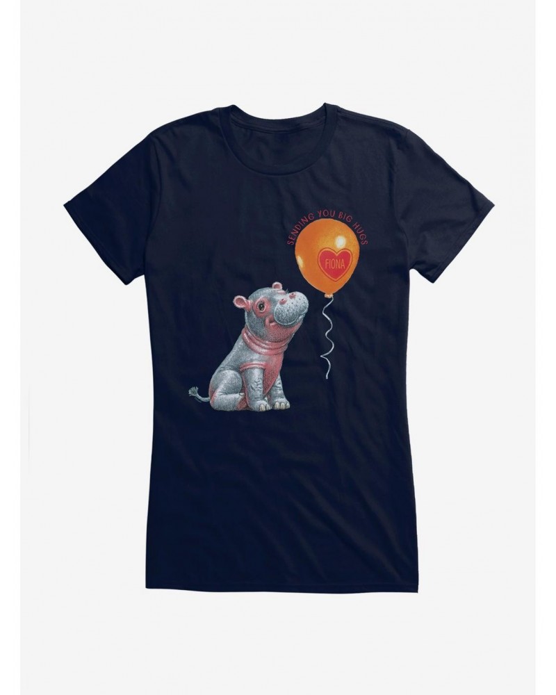 Fiona The Hippo Valentine'S Day Heart Balloon Girls T-Shirt $7.97 T-Shirts
