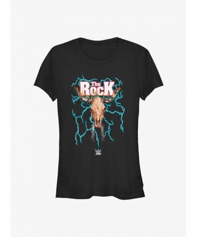 WWE The Rock Lightning Bull Skull Logo Girls T-Shirt $11.70 T-Shirts