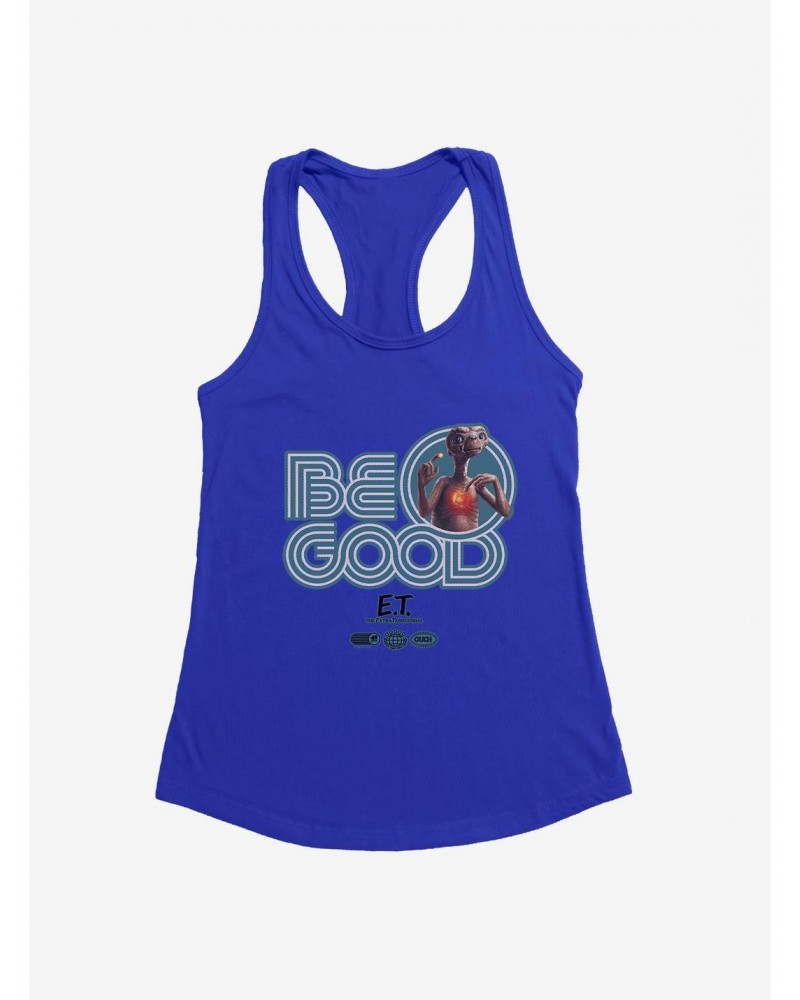 E.T. 40th Anniversary Be Good Bold Striped Font Teal Girls Tank $10.46 Tanks