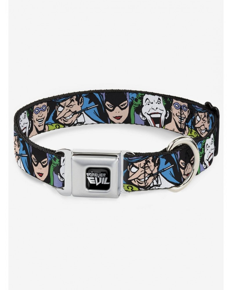 DC Comics Justice League Villains Close Up Seatbelt Buckle Dog Collar $7.97 Pet Collars