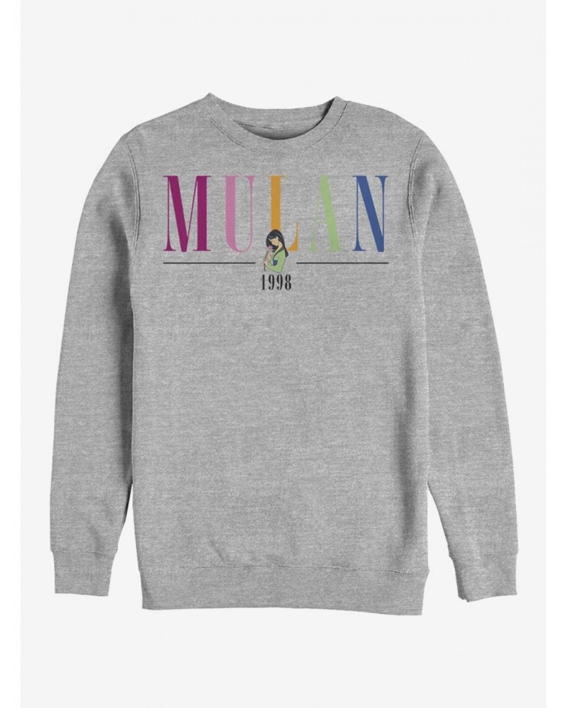 Disney Mulan Colorful Title Crew Sweatshirt $13.58 Sweatshirts