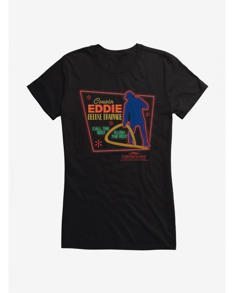 National Lampoon's Christmas Vacation Cousin Eddie Neon Sign Girls T-Shirt $6.97 T-Shirts