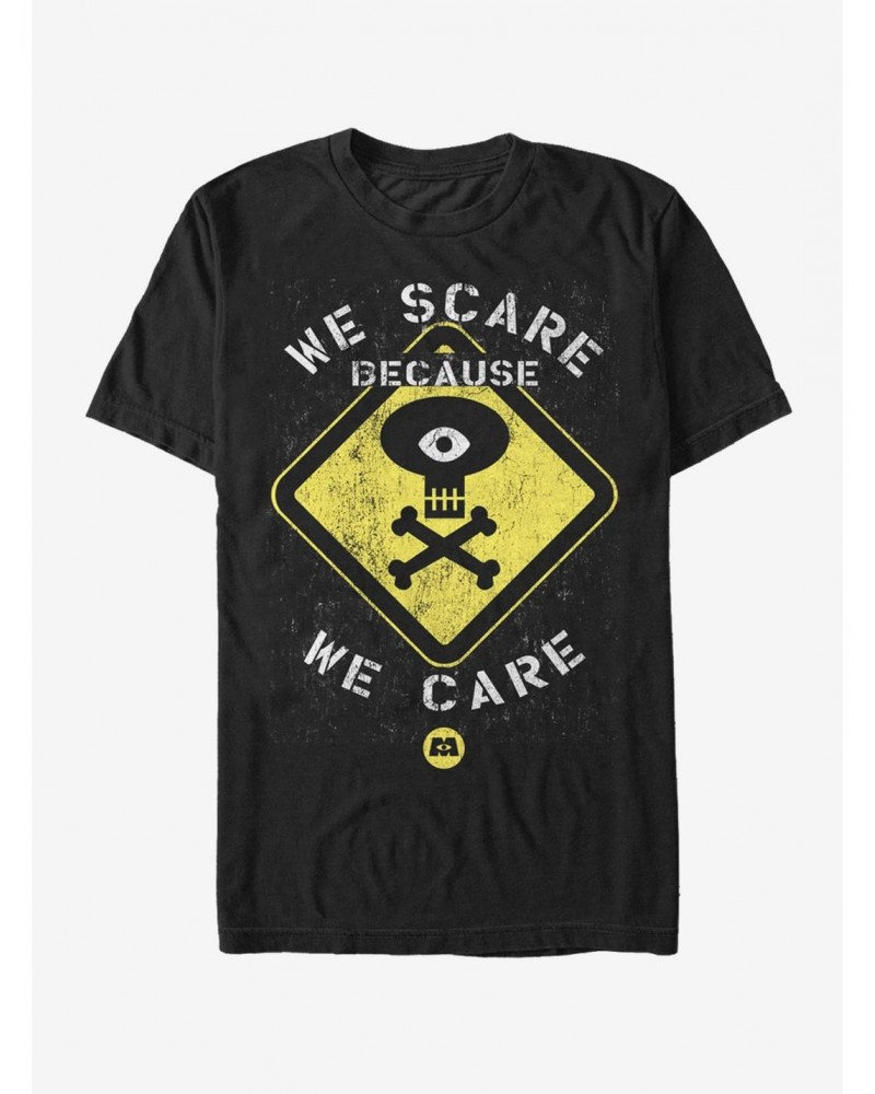 Monsters Inc. We Scare Because We Care Sign T-Shirt $6.69 T-Shirts