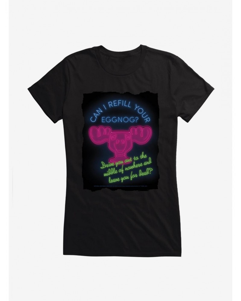 National Lampoon's Christmas Vacation Neon Can I Refill Your Eggnog Girls T-Shirt $7.57 T-Shirts