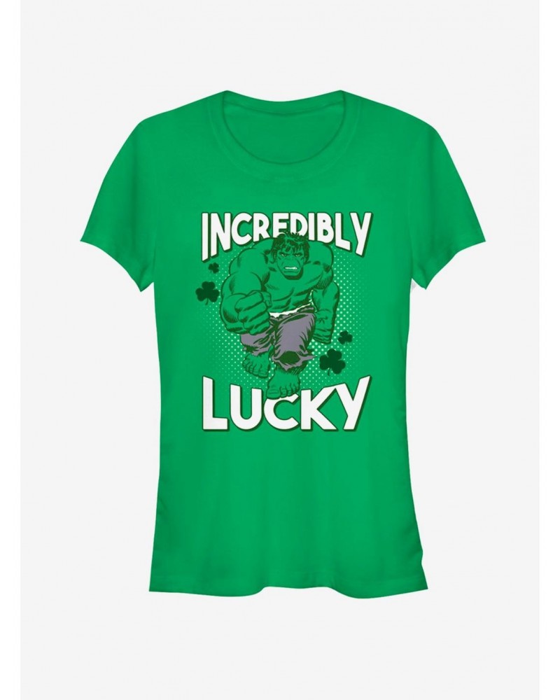 Marvel Hulk Incredibly Lucky Girls T-Shirt $8.37 T-Shirts