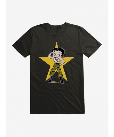 Betty Boop Army Camo and Stars T-Shirt $7.46 T-Shirts