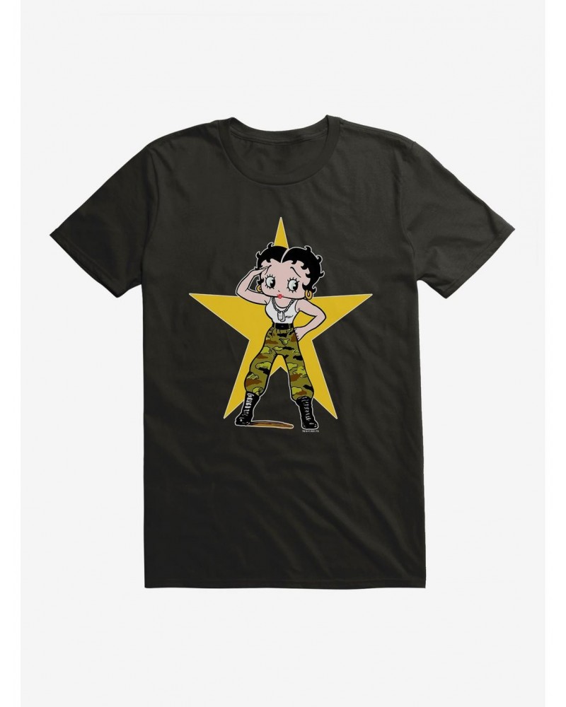 Betty Boop Army Camo and Stars T-Shirt $7.46 T-Shirts