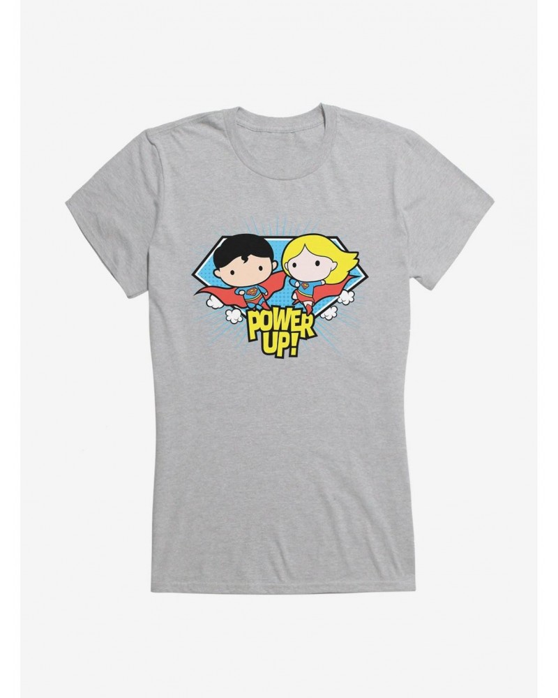 Superman And Supergirl Chibi Powerup Girl's T-Shirt $8.96 T-Shirts