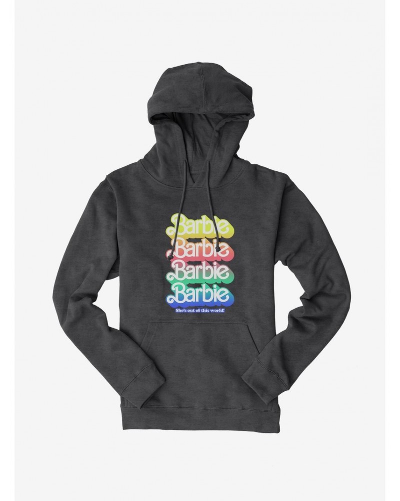 Barbie Pastel Rainbow She's Out Of This World Logo Hoodie $14.37 Hoodies