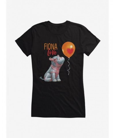 Fiona The Hippo Valentine'S Day Love Balloon Girls T-Shirt $8.37 T-Shirts