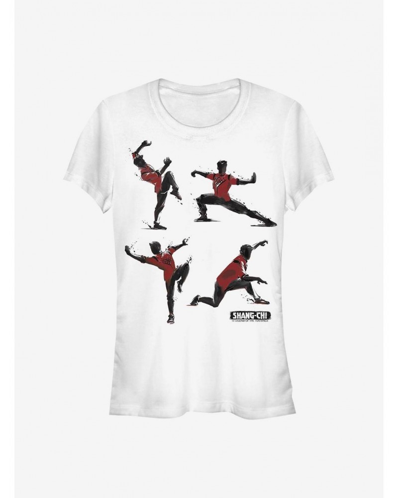 Marvel Shang-Chi And The Legend Of The Ten Rings Kung Fu Poses Girls T-Shirt $11.45 T-Shirts