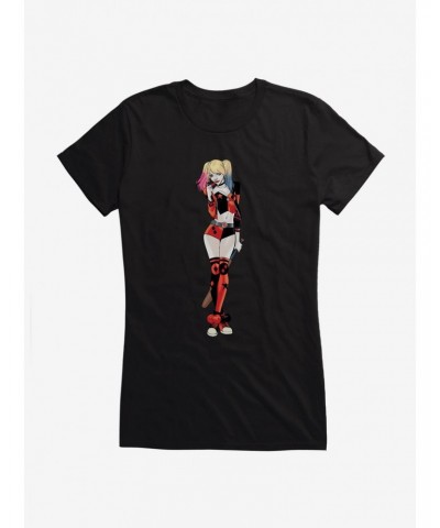 DC Comics Batman Harley Quinn Cute Pose Girls T-Shirt $6.18 T-Shirts