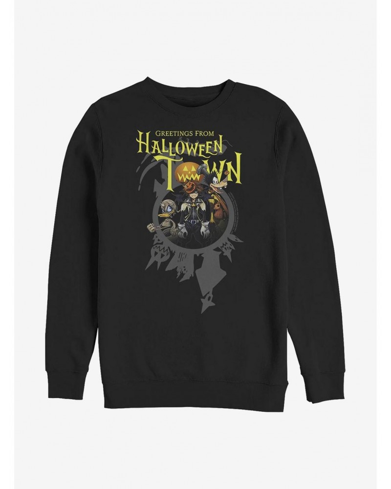 Disney Kingdom Hearts Greetings Halloween Town Crew Sweatshirt $10.33 Sweatshirts