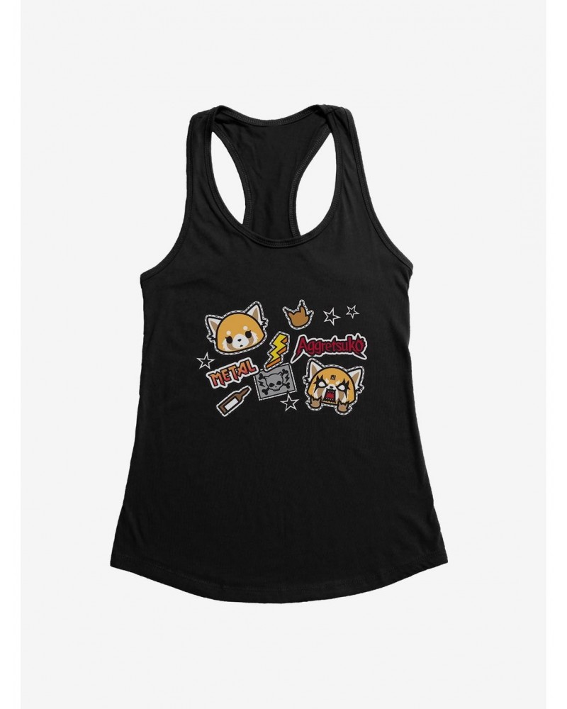 Aggretsuko Metal Gig Stickers Girls Tank $7.17 Tanks