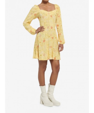 Disney Beauty And The Beast Floral Long-Sleeve Dress $19.65 Dresses