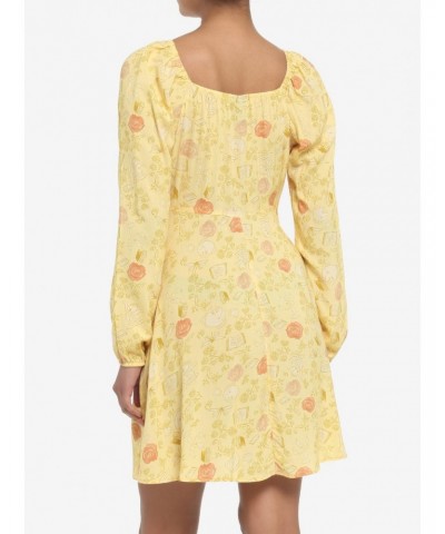 Disney Beauty And The Beast Floral Long-Sleeve Dress $19.65 Dresses