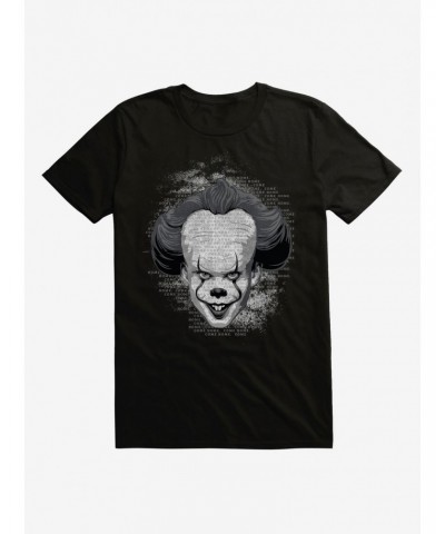 IT Chapter Two Pennywise Come Home Script Grayscale T-Shirt $9.56 T-Shirts