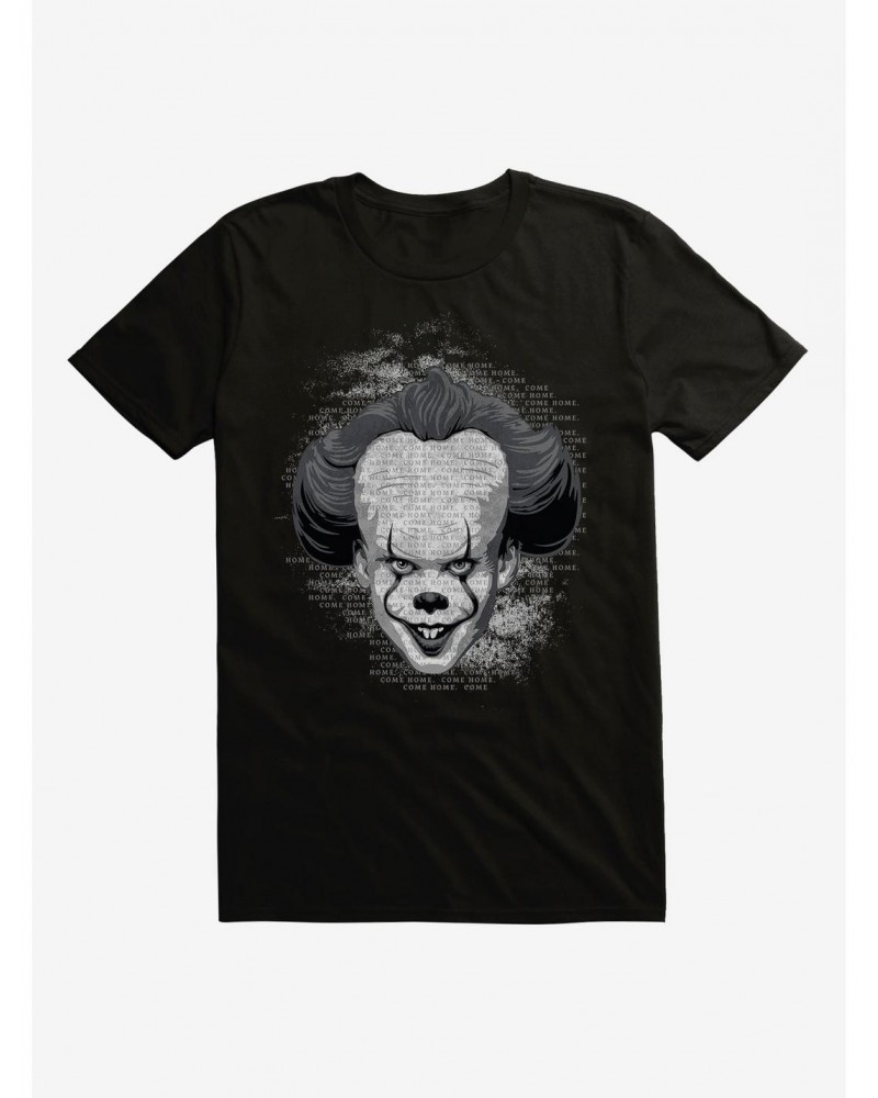 IT Chapter Two Pennywise Come Home Script Grayscale T-Shirt $9.56 T-Shirts