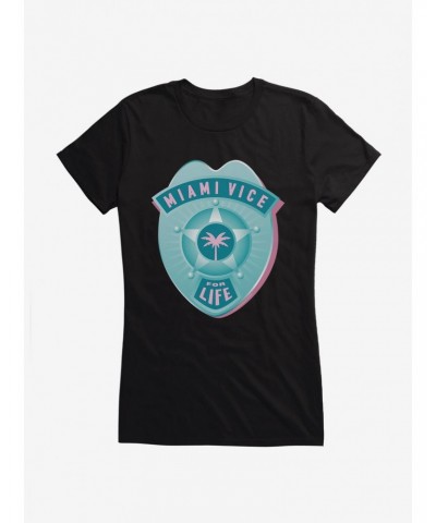 Miami Vice Life Pastel Badge Girls T-Shirt $7.77 T-Shirts