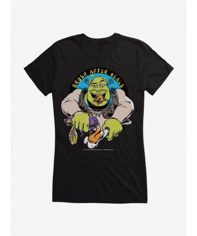 Shrek Brush After Meals Girls T-Shirt $9.76 T-Shirts