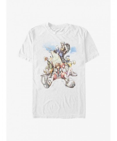 Extra Soft Disney Kingdom Hearts Group In The Clouds T-Shirt $9.09 T-Shirts