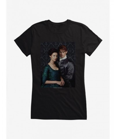 Outlander Jamie and Claire Portrait Girls T-Shirt $5.40 T-Shirts