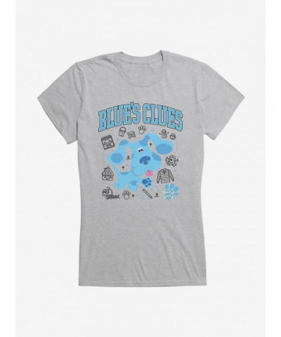 Blue's Clues Collegiate Font Icons Girls T-Shirt $11.21 T-Shirts