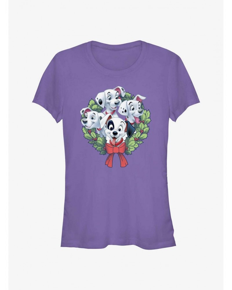 Disney 101 Dalmatians Puppy Christmas Wreath Girls T-Shirt $6.63 T-Shirts