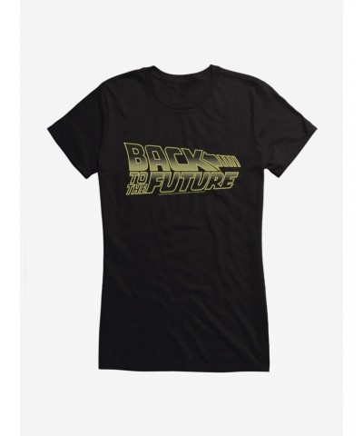 Back To The Future Bold Yellow Script Girls T-Shirt $9.16 T-Shirts