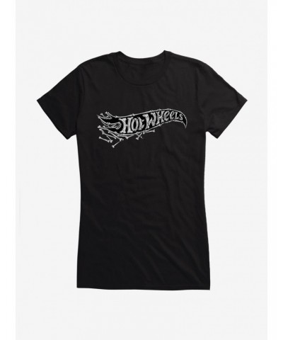 Hot Wheels Halloween Bones Logo Girls T-Shirt $9.36 T-Shirts