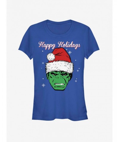 Marvel Hulk Santa Happy Holidays Girls T-Shirt $6.57 T-Shirts
