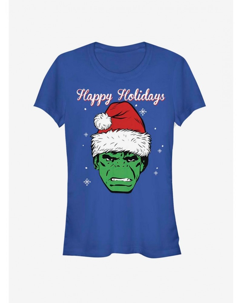 Marvel Hulk Santa Happy Holidays Girls T-Shirt $6.57 T-Shirts